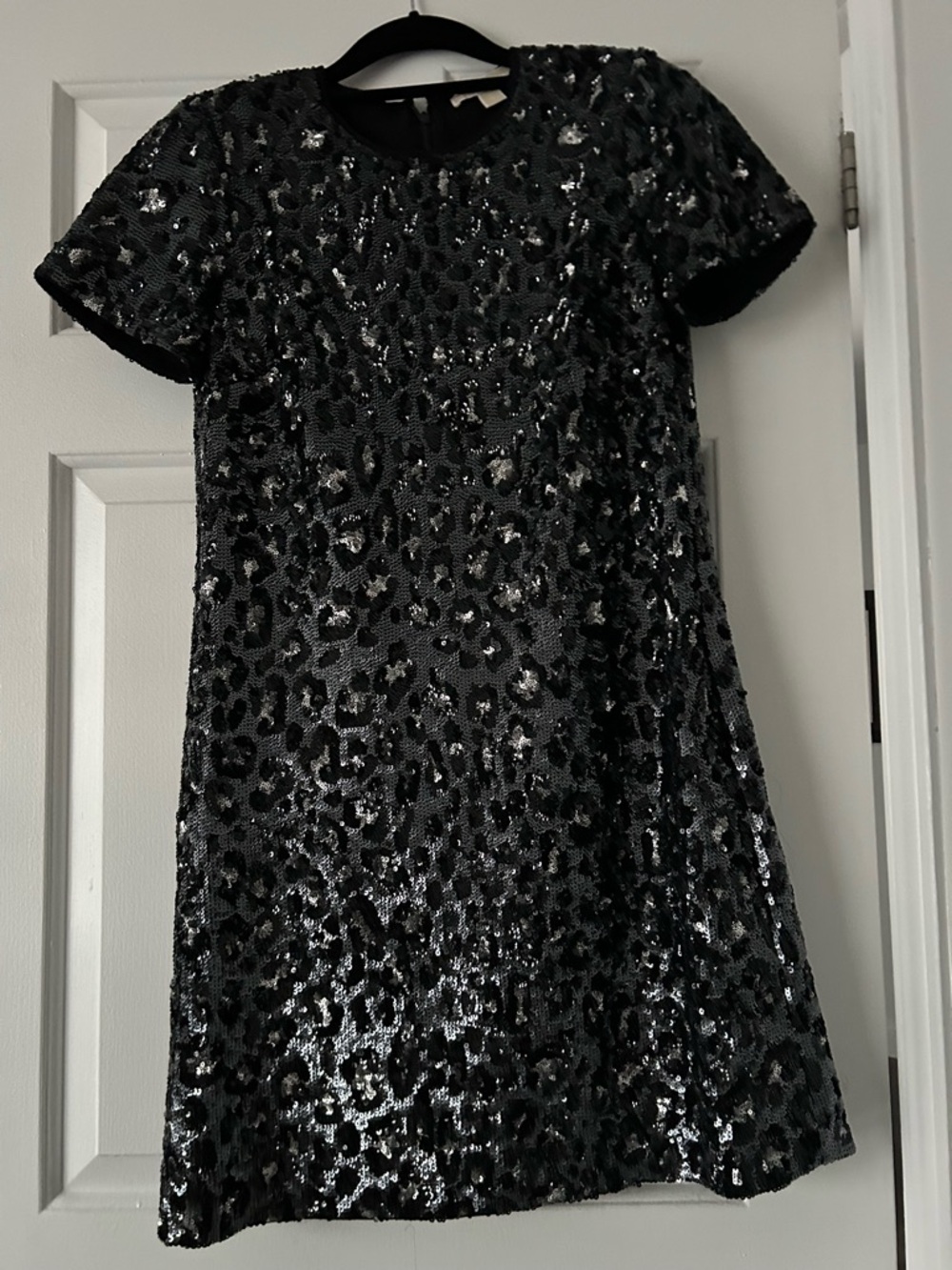 MICHAEL Michael Kors Black Sequin Leopard Mini Dress